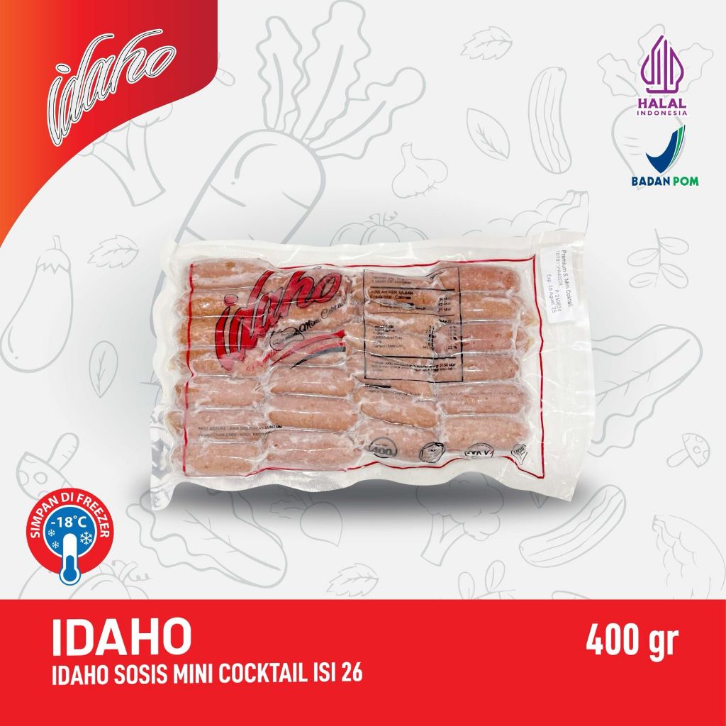 

IDAHO Sosis Mini Cocktail 400 Gr (Isi 26 Pcs)