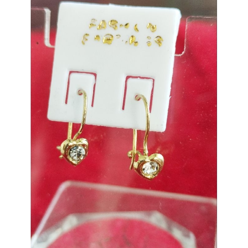 anting love mata kecil putih, anting titanium, anting kristal, anting anak, anting jurai