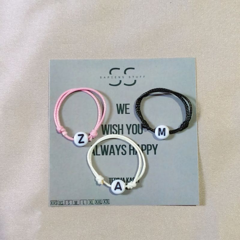CINCIN TALI ABJAD / CINCIN COUPLE / CINCIN INISIAL HITAM PUTIH
