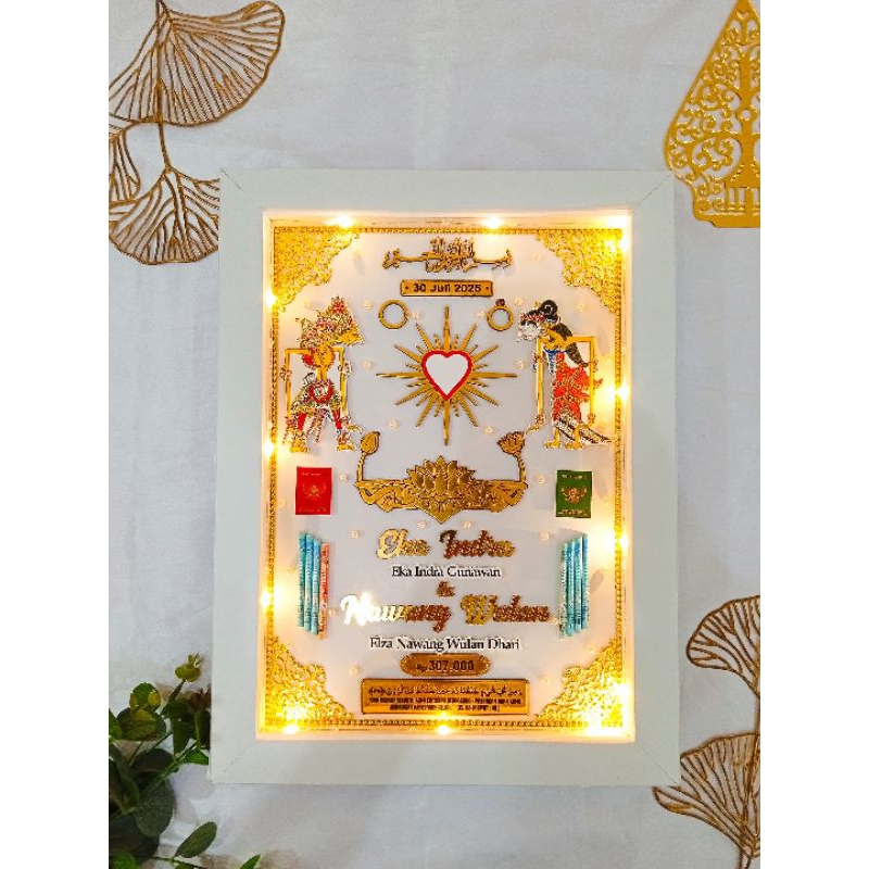 Bingkai Mahar Pernikahan PSHT/ Mahar Terate/ Mahar Wayang Emas
