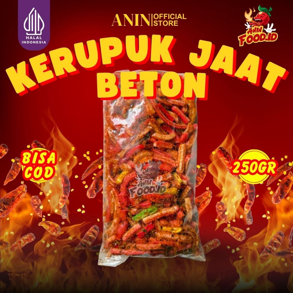

KERUPUK SEBLAK JAAT BETON PEDAS DAUN JERUK 250GRAM