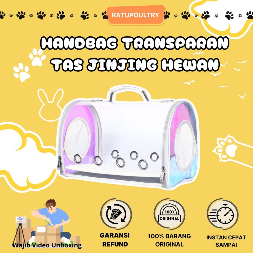 Handbag Transparan/ Tas Hewan Tas Jinjing Kucing Anjing