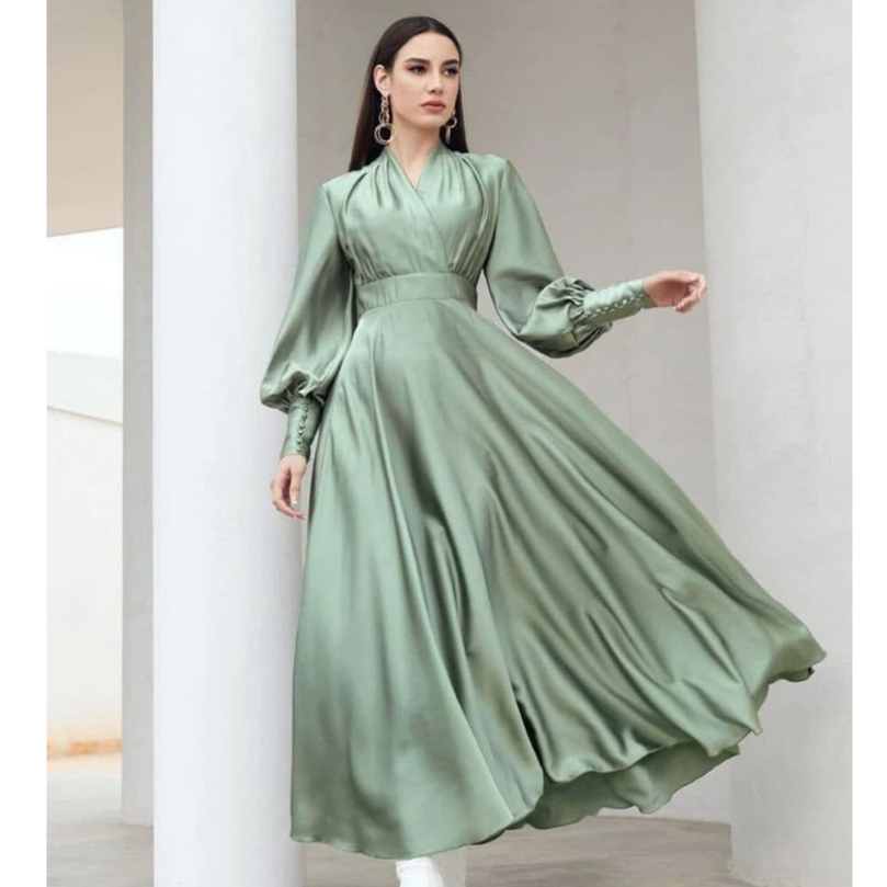 Gamis Pesta Elegan Muslimah Satin Premium Lembut Sherill Dress