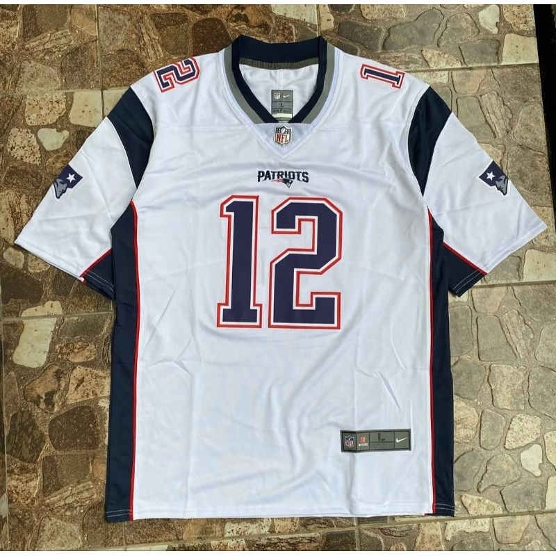 JERSEY NFL PATRIOTS TOM BRADY PUTIH full printing