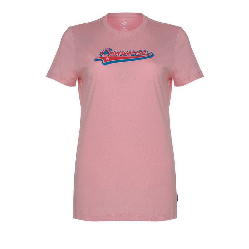 CONVERSE WOMEN TSHIRT PINK ORIGINAL SIZE L