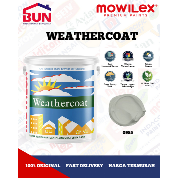 Cat Tembok MOWILEX Weathercoat Exterior 20 LITER - 0985 CALM GREY (TINTING)