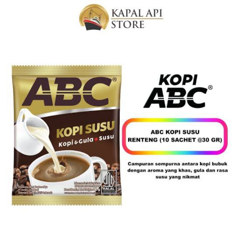 

ABC Kopi Susu | Kopi + Gula + Susu 31gr Isi 10sachet