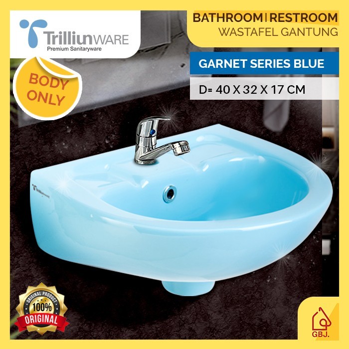WASTAFEL GANTUNG TRILLIUNWARE GARNET LIGHT BLUE (BODY ONLY) / WASTAFEL CUCI TANGAN GANTUNG TRILLIUN 