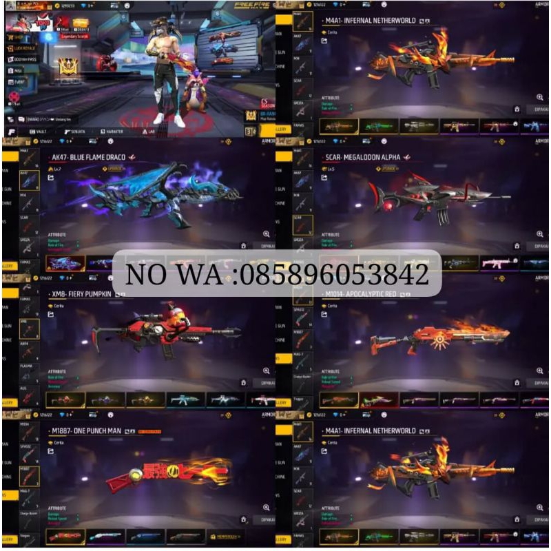 jual akun free fire amanah murah di jamin mantap