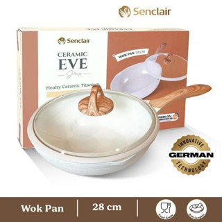 Senclair Eve Ceramic Wajan Anti Lengket WokPan 28 Cm Panci Penggorengan Cookware Peralatan Masak Ant