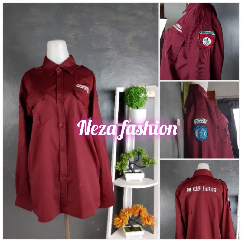 Kemeja PDL castum Bordir bahan drill unione