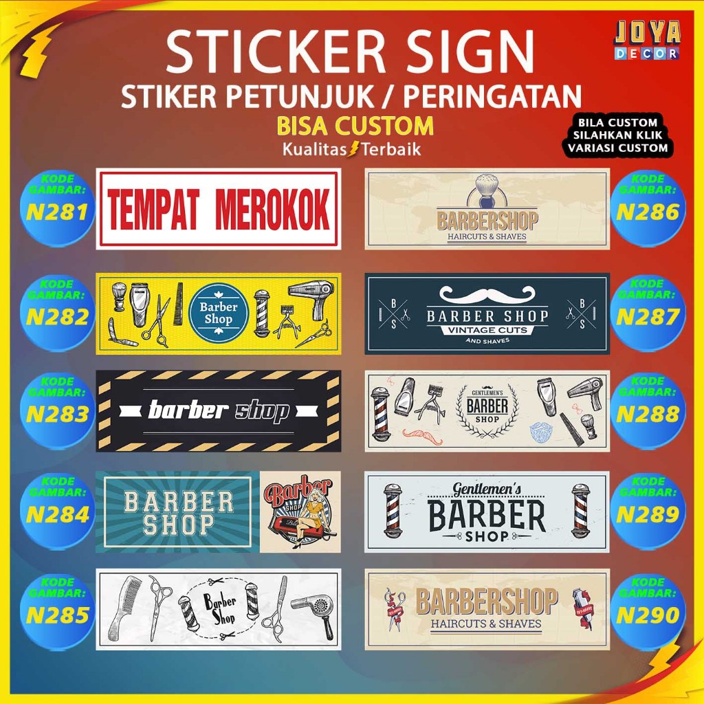 

Sticker Stiker Petunjuk Warning Pengumuman barbershop laundry N281
