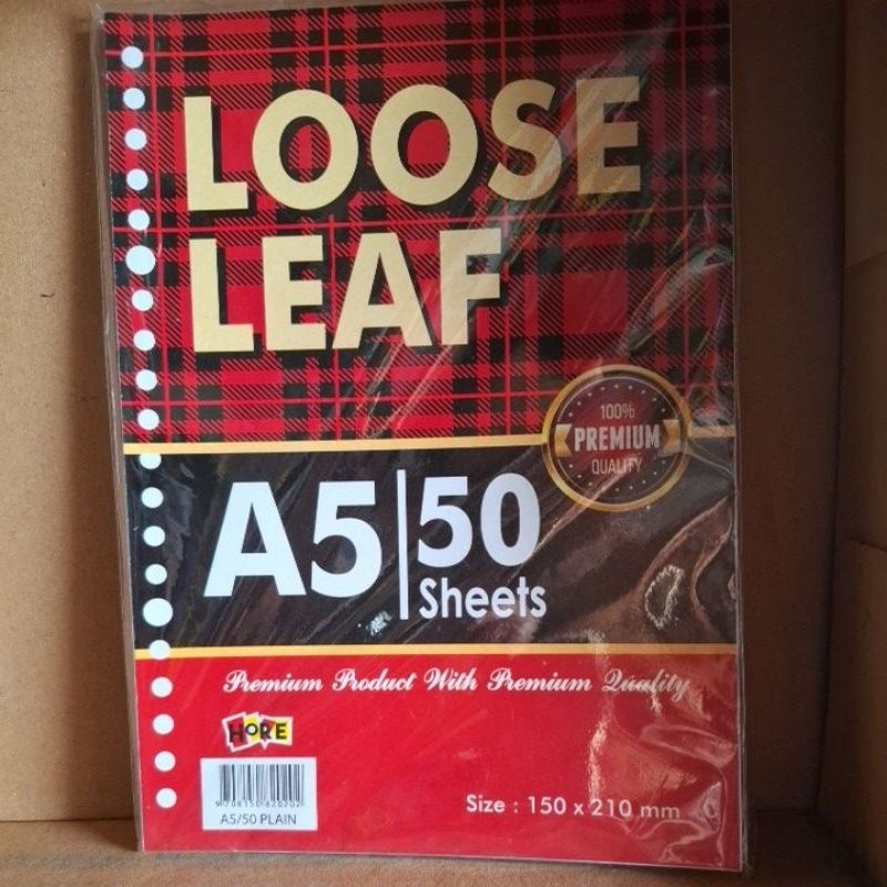 

isi binder/loose leaf A5 POLOS 50 lembar 150x210 mm Merk HORE