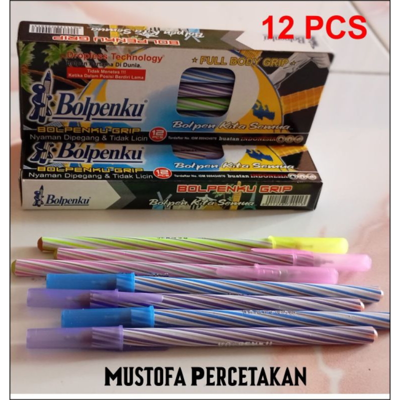 

[ISI 12 PCS] Bolpenku Grip - Bolpen Tinta Biru | Nyaman, Tidak Licin, Anti Bocor