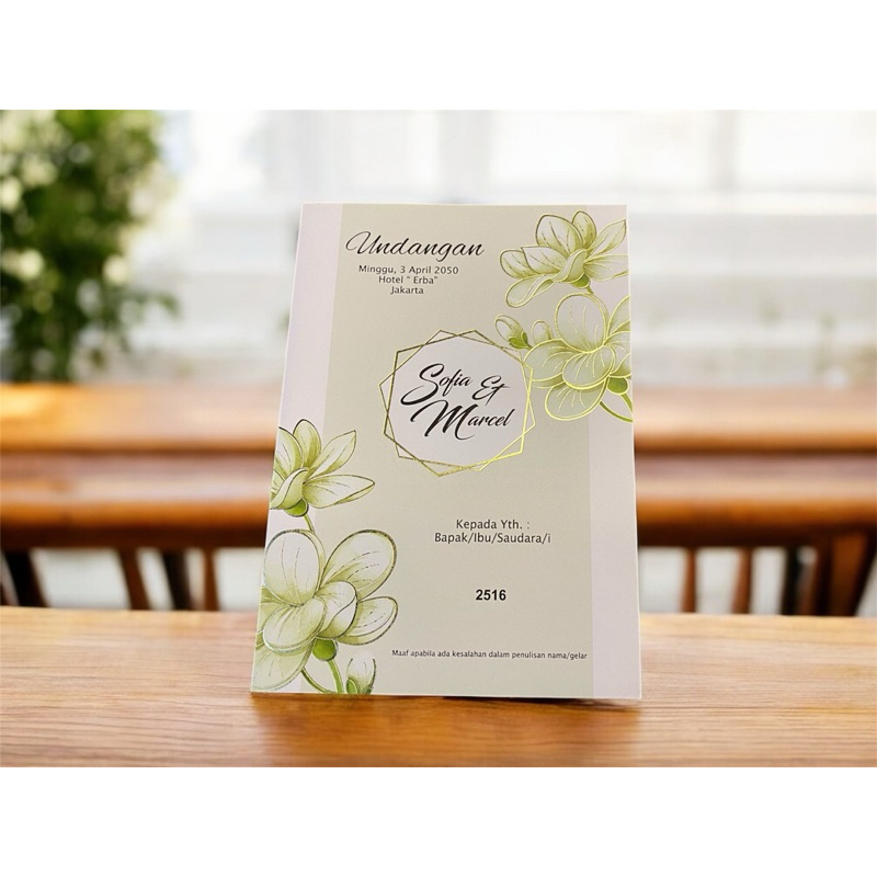 Undangan Blangko kosong (isi 100 pcs) ERBA 2516 undangan pernikahan elegan kosongan (isi 100 pcs)