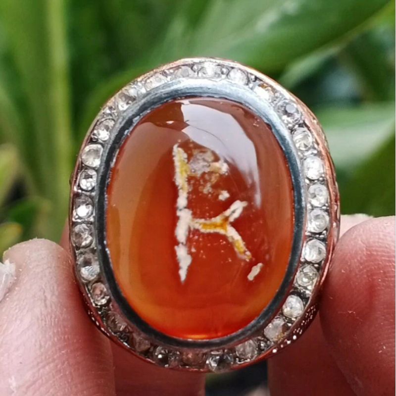 Asli Batu Cempaka Madu/Sulaiman Madu 2cm Ring.10/11