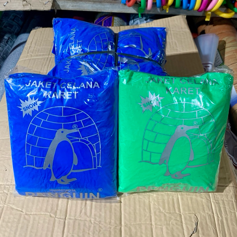 Jas Hujan Jaket Celana Plastik Penguin