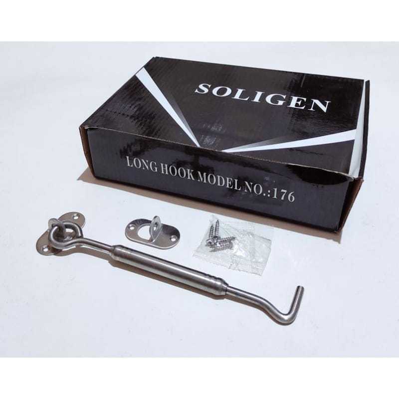 Hak angin / pengait jendela / penahan jendela 8 inch stainles soligen