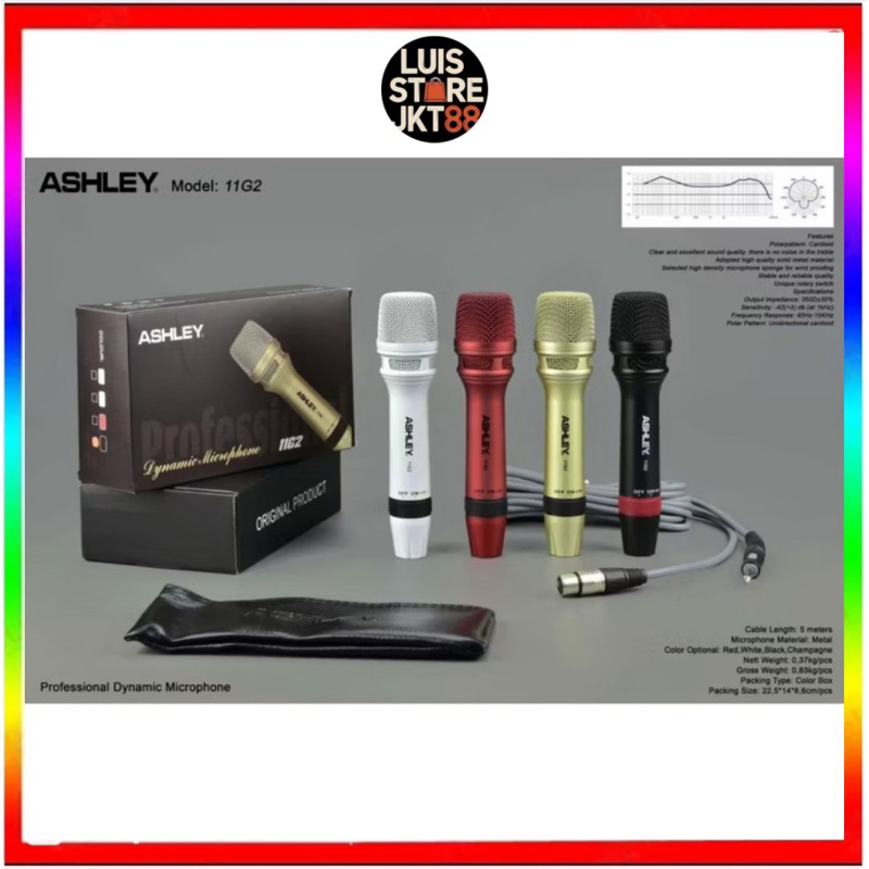 Mic kabel ASHLEY 11G2 / 11 G2 / 11-G2 ORIGINAL MIC ASHLEY