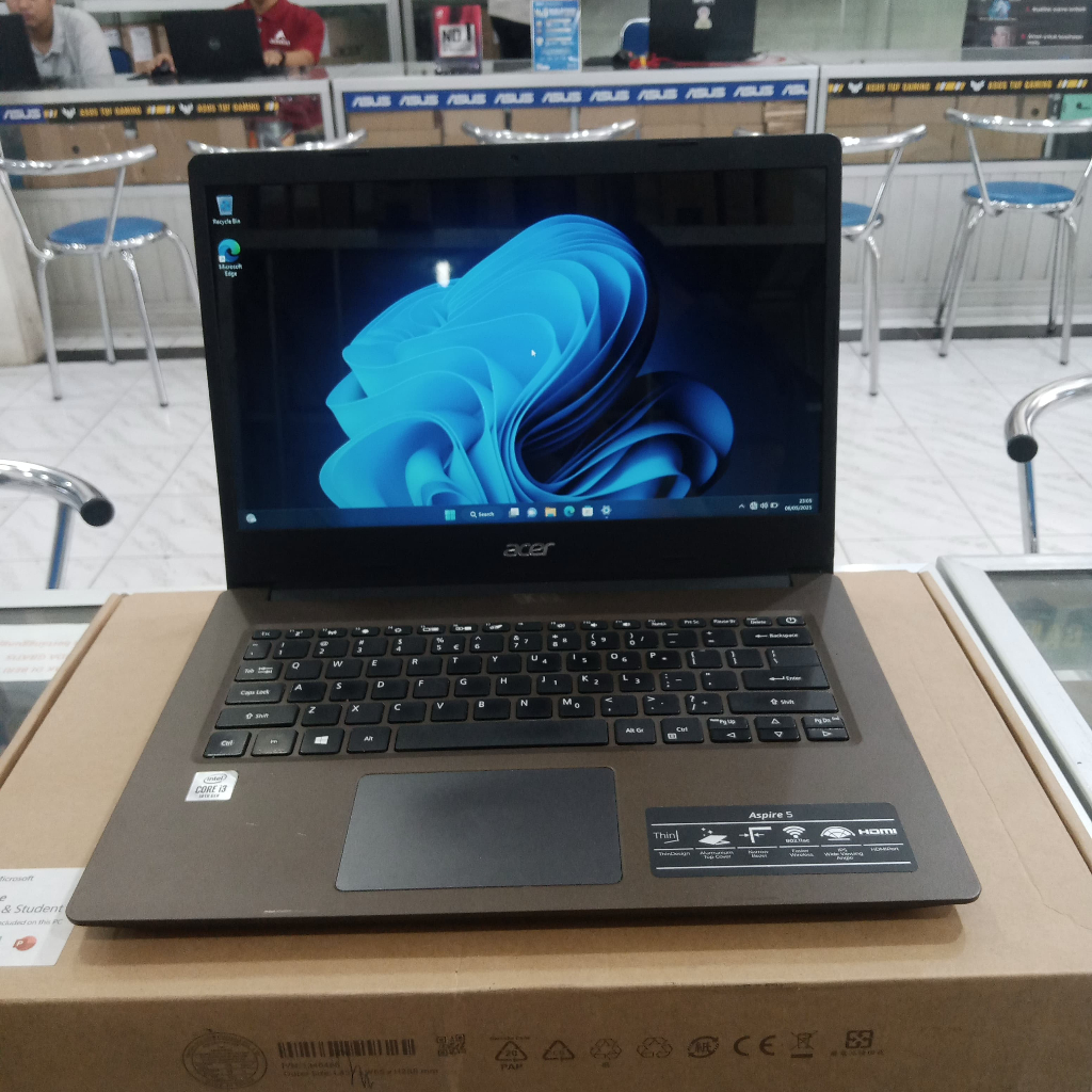 LAPTOP SECOND ACER ASPIRE 5 A514-53 CORE I3-1005G1 RAM 8GB SSD 512GB LAYAR 14"INCH-FHD W11 LIKENEW