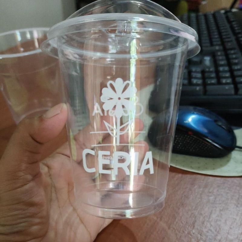 cupsablon12,14oz SAP sablon dan tutup starwless