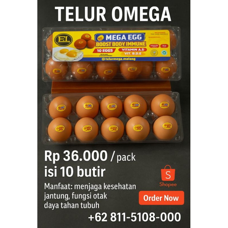 

telur ayam omega egg boost body imune EL