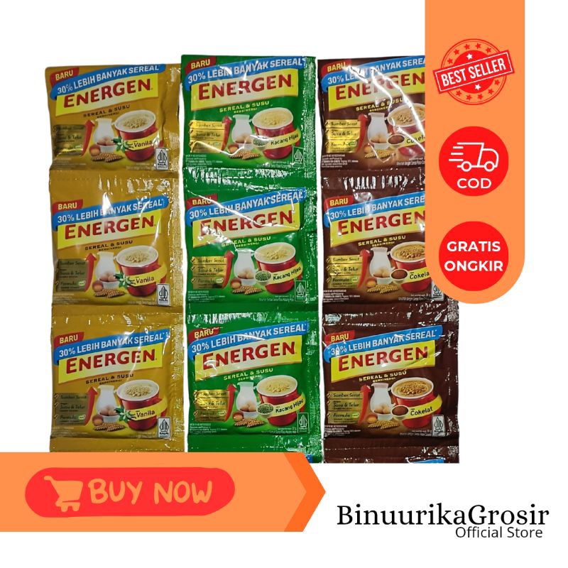 

Energen Rencengan Sachet 3 Varian, 1 Renceng 35gr[10 pcs]