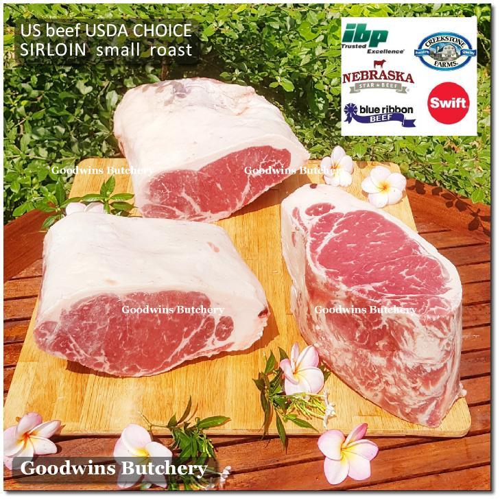 

US beef SIRLOIN CHOICE frozen small roast cuts USDA Swift IBP BlueRibbon Nebraska daging sapi has luar Striploin New York strip
