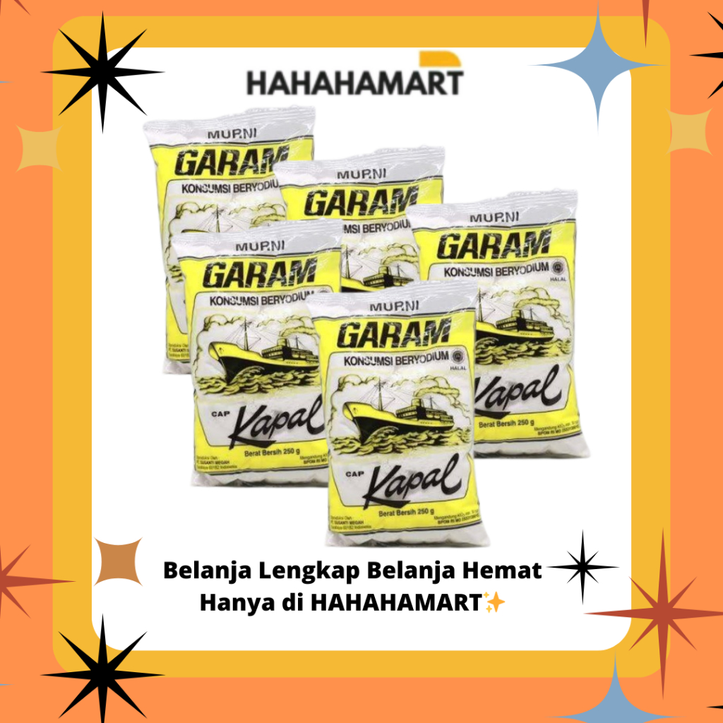 

Garam Cap Kapal 250gr Harga Paket Isi 5 Pcs