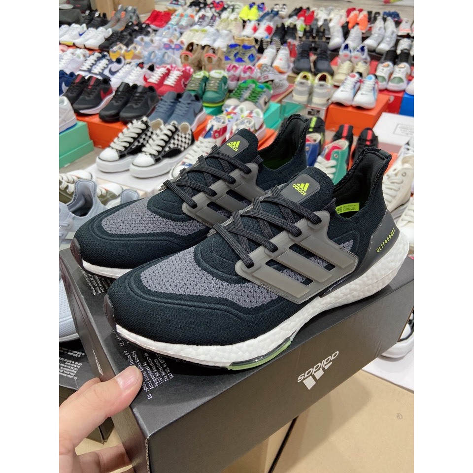 READY STOCK SIZE 39 1/3 - Adidas UltraBoost 21 Black Solar Silver Metallic (Ultra Boost) BNIB ORIGIN