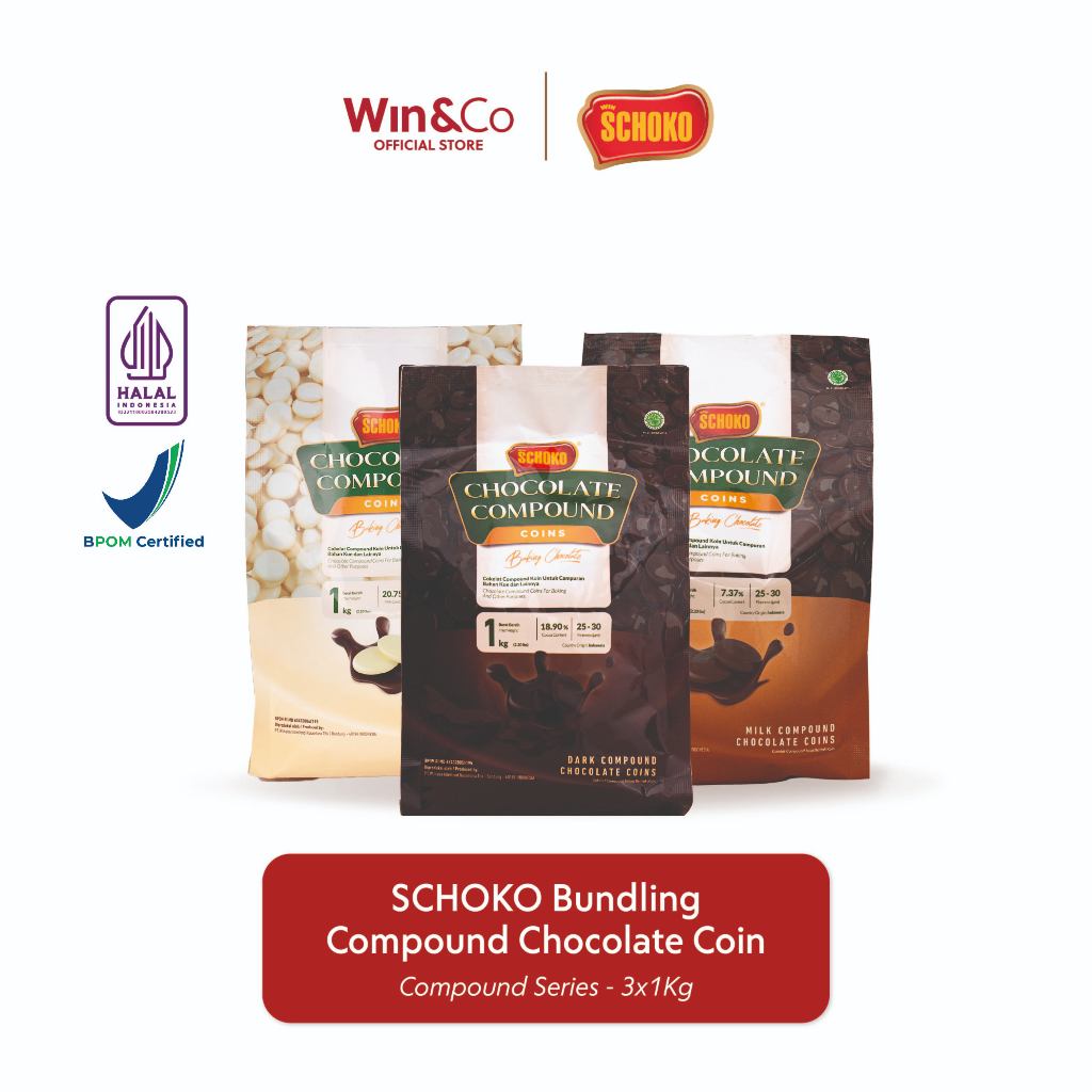 

SCHOKO Bundling Best Seller Compound Chocolate Coins - 3 x 1kg