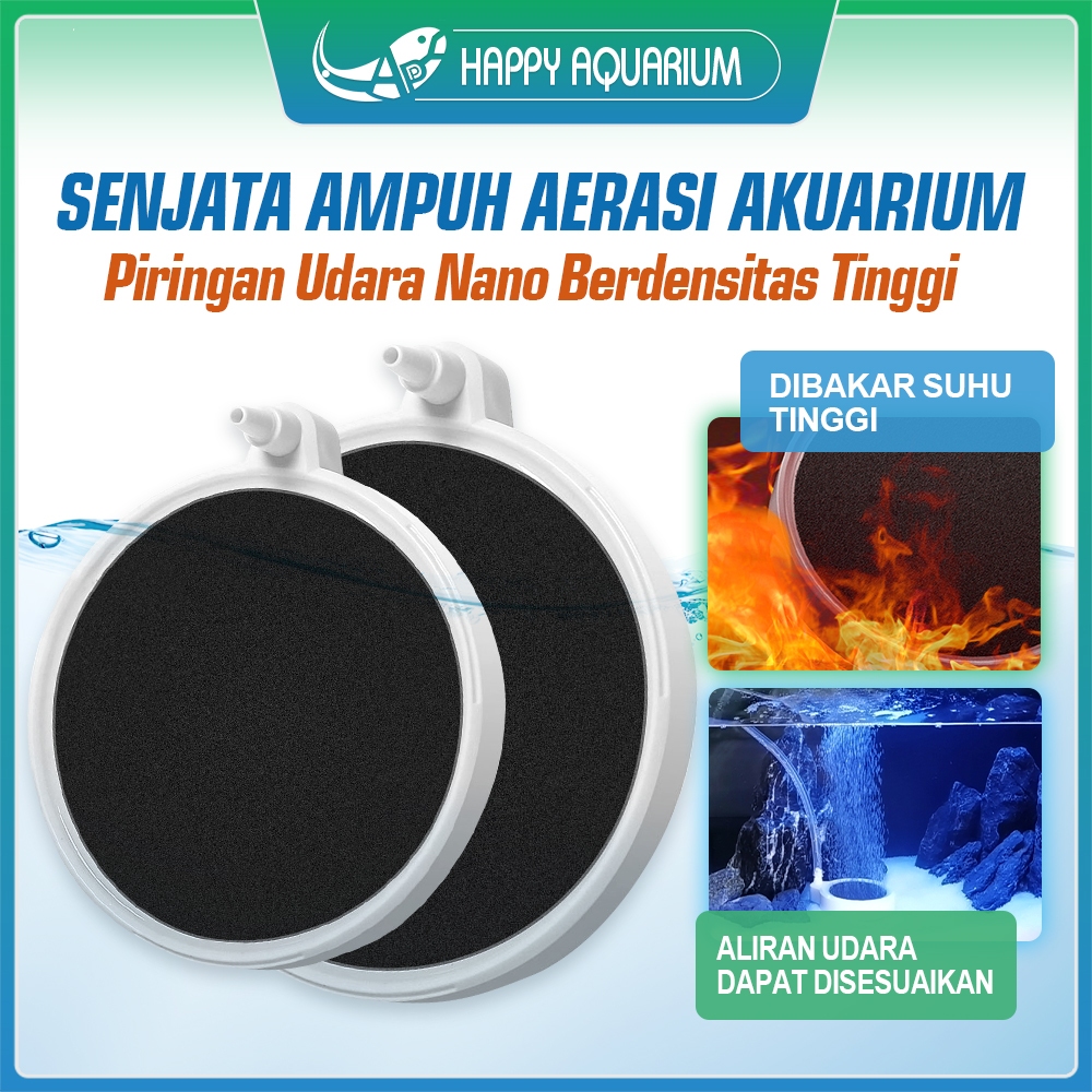 Nano Air Stone Batu Gelembung Udara Halus Airstone Micro Aerator Bulat Pipih Aerasi Oksigen Aquarium