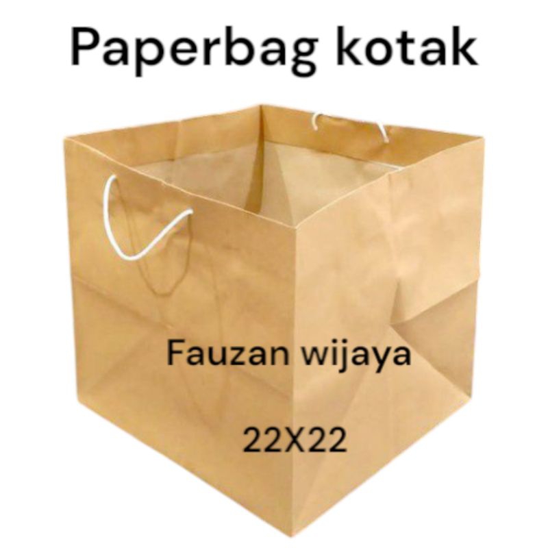 

Paperbag Kotak Polos / Tas kertas kotak polos uk 22X22 isi 12pcs