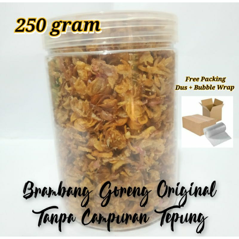 

Brambang Goreng Original Premium 250gram Kemasan Toples