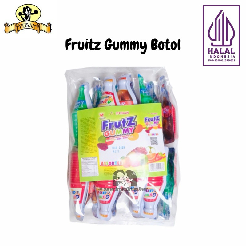 

PUSAN PERMEN LUNAK JELI FRUTZ GUMMY BOTOL 160gr ISI 20pcs