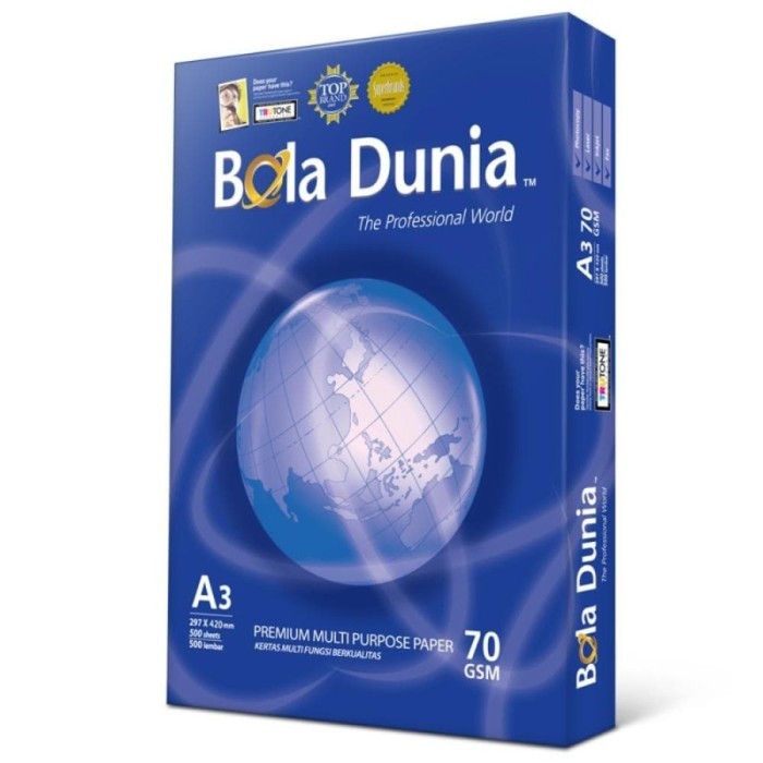 

BOLA DUNIA KERTAS HVS 70GR A3
