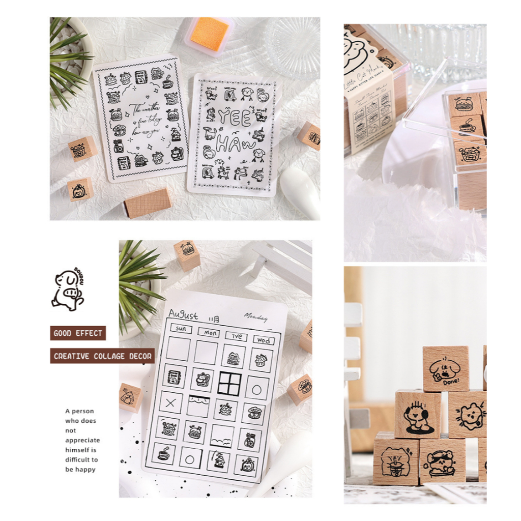 

LovelyCraftStore W12 ~ DIY Wooden Flower Cute Cartoon Series Rubber Stamp Stempel Kayu Vintage DIY
