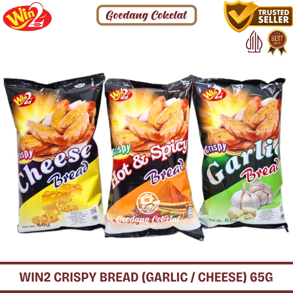 

WinWin Win2 Win Win Crispy Bread Snack Hot Spicy Garlic Cheese Roti Kering All Varian 65 g Netto 65gr