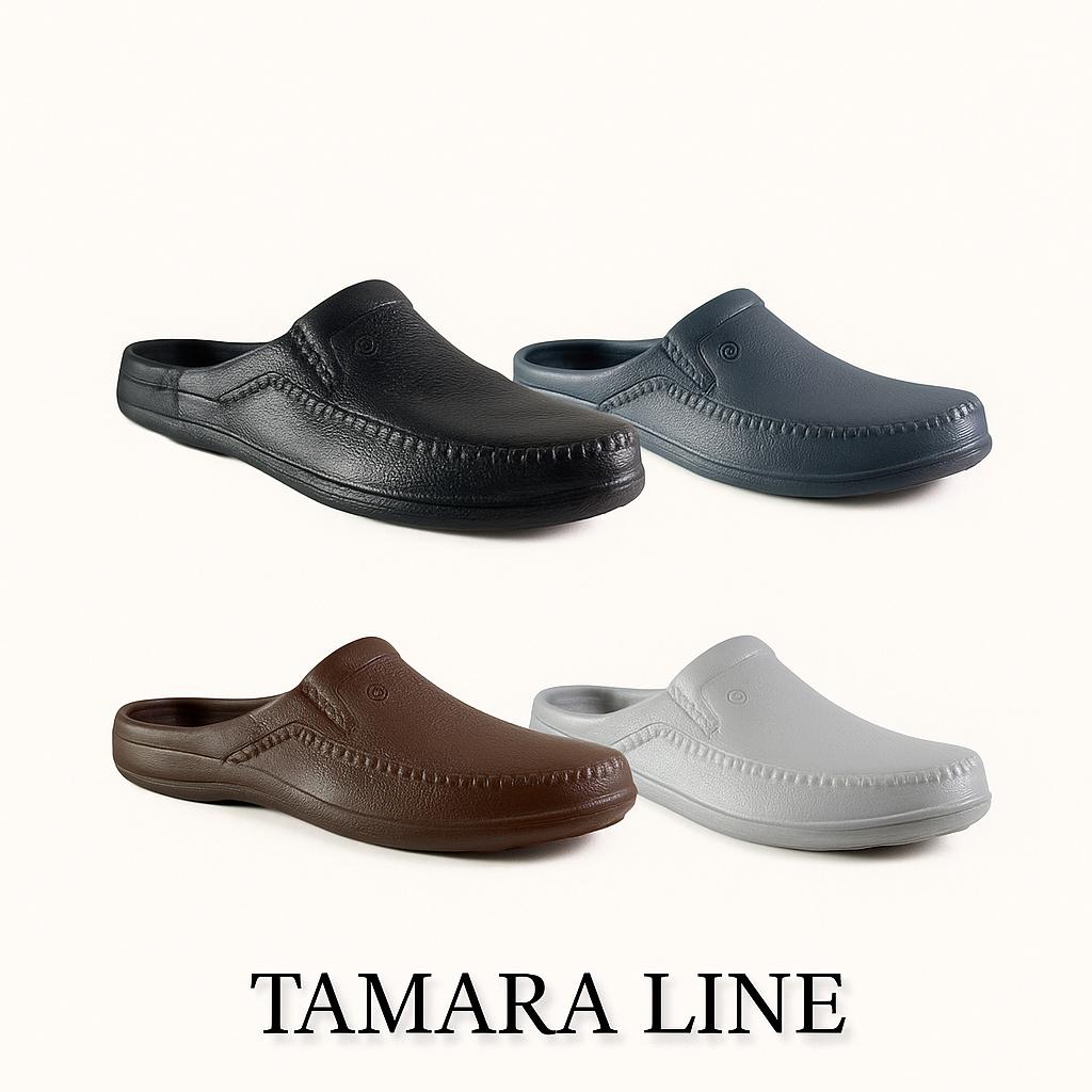 Sandal Selop Pria Tamara Line 195 – Anti Licin & Tebal | Sepatu Sandal Slip On Karet Nyaman