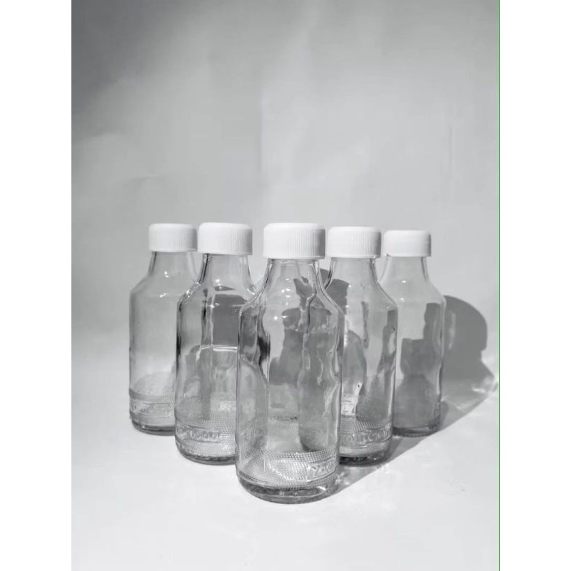 TERMURAH Botol C 100 / Botol kaca 150 Ml/Botol Madu Plus Tutup Putih