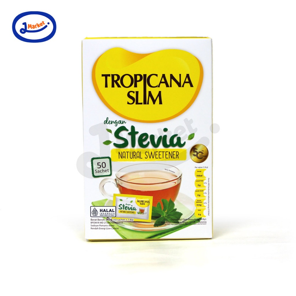 

Tropicana Slim Sweetener Stevia 50 Sachet - Pemanis Alami Saset Untuk Diabetes - Gula Aman