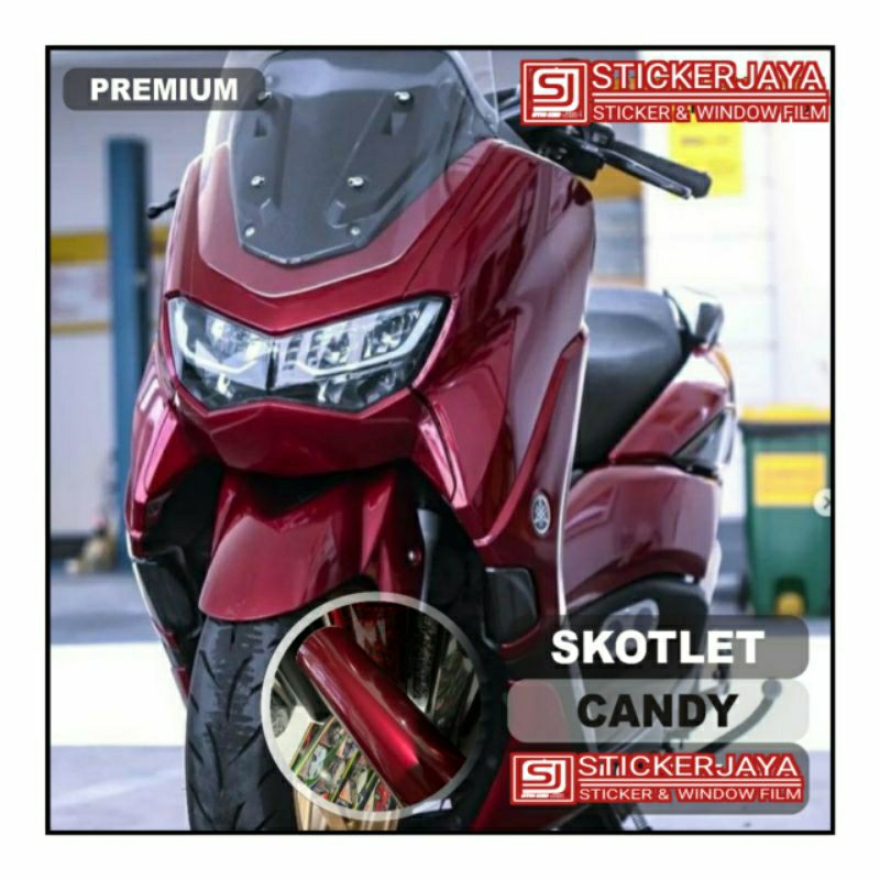 Skotlet Merah Tua Metalik Stiker Scotlet Dark red Candy Metalic Scotlite Merah Doff Untuk Variasi Li