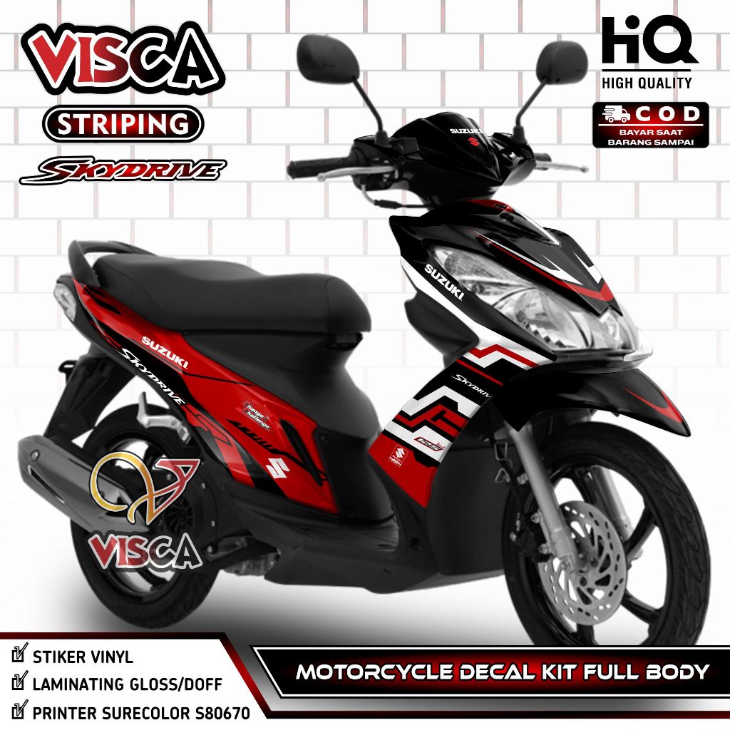 Stiker Skydrive 125 Fullbody - Decal Skydrive Full Body - Dekal Suzuki Skydrive 125 - Striping Skydr