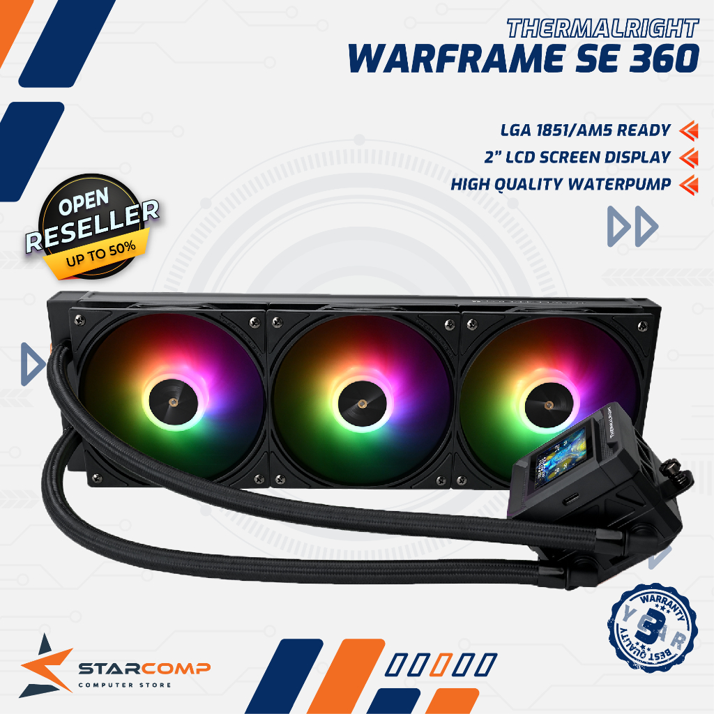 THERMALRIGHT Frozen Warframe 360 SE Black / White ARGB LCD Display 360mm AIO Liquid Cooler Water