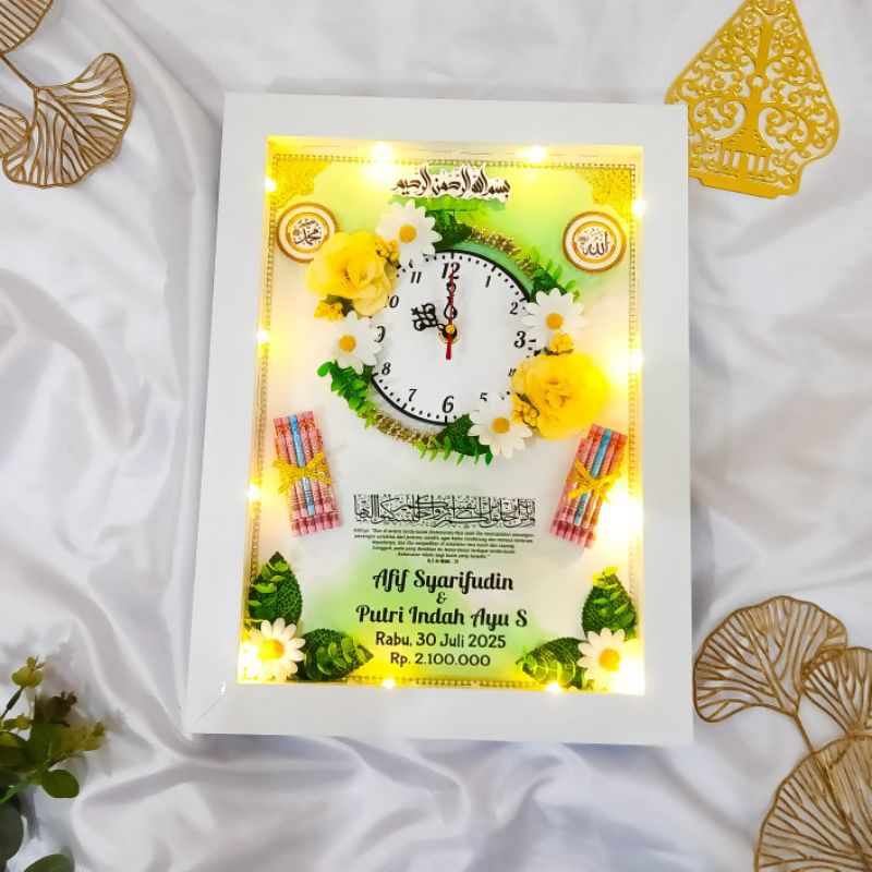 Mahar Pernikahan Jam / Mahar Islami / Bingkai Mahar Pernikahan Modern