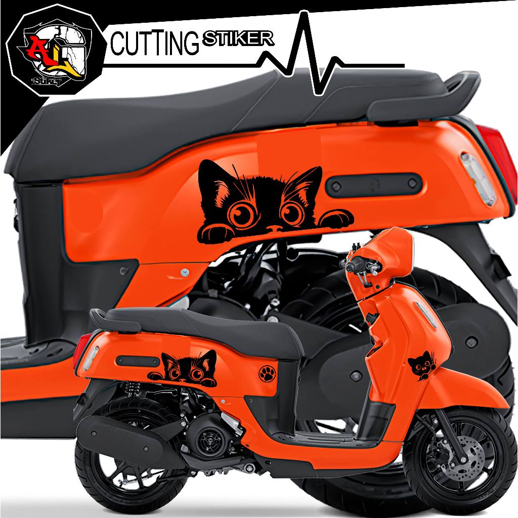 STIKER UNTUK ALL MOTOR/555/STICKER CUTTING KUCING/STRIPING FAZZIO/STIKER MOTOR UNIK/STRIPING KUCING