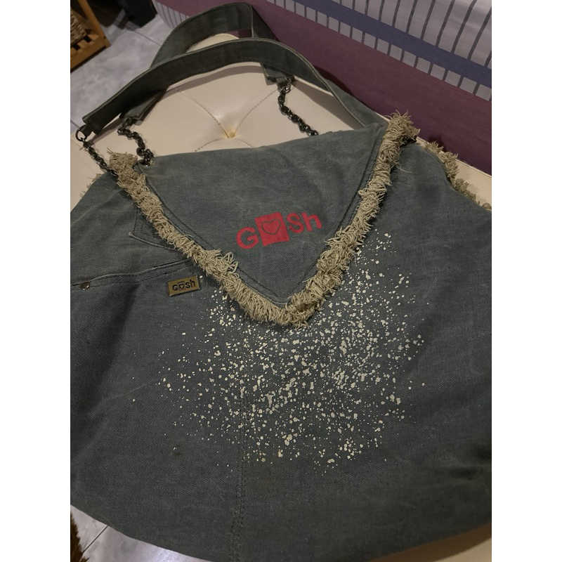 Tas Duffel bahan denim merk Gosh (preloved)