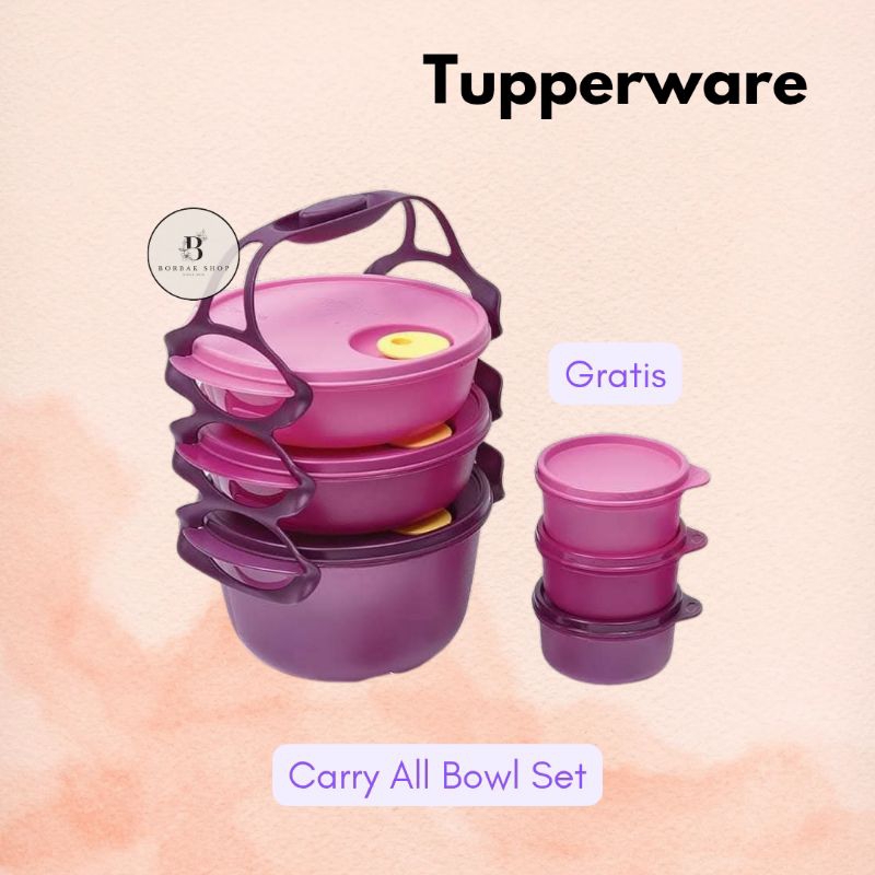 Carry All Bowl Set Tupperware | Rantang Tupperware | Rantang 3 Susun Tupperware Dengan Gratis