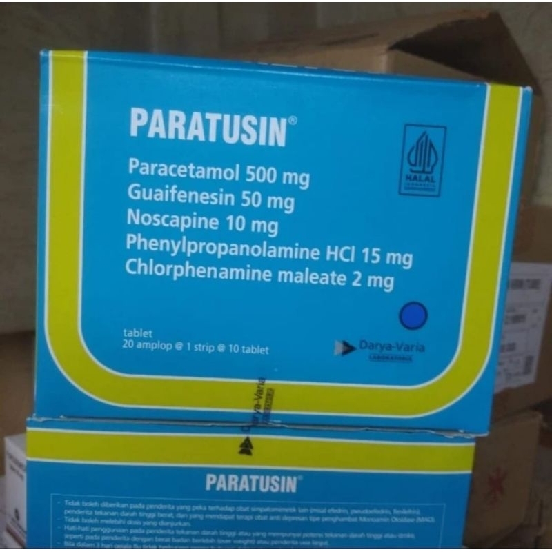 Paratusin tablet box