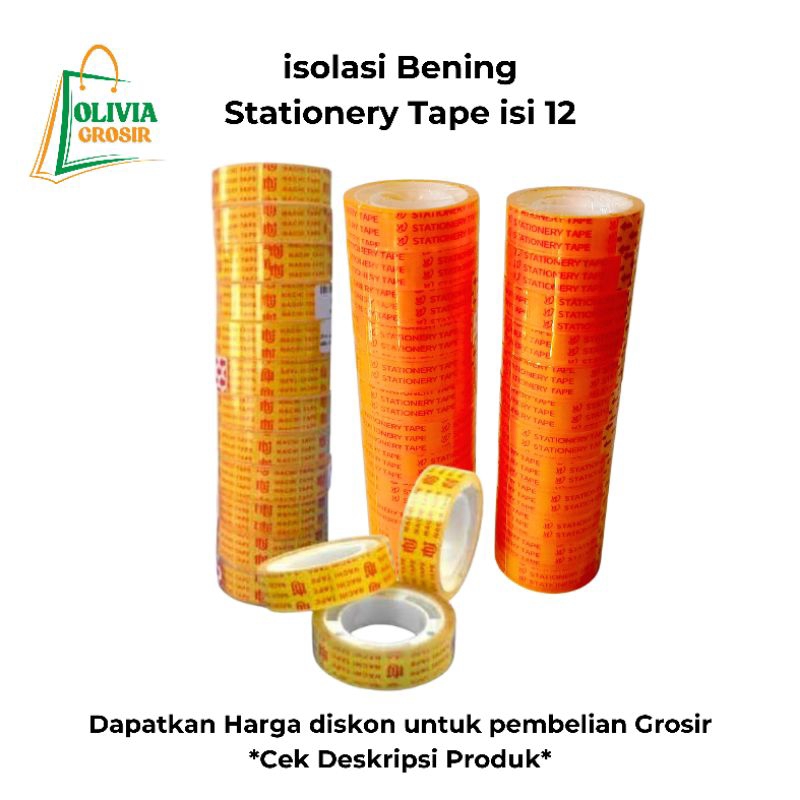 

Selotip / Isolasi Bening Stationary Tape (Pack & Grosir)
